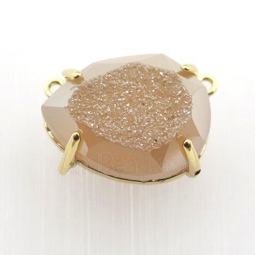 champagne Agate Druzy teardrop pendant
