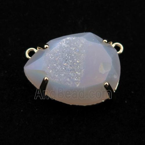 white AB-color Agate Druzy teardrop pendant