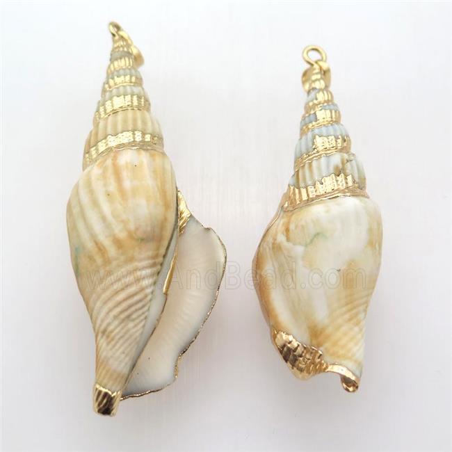 Conch Shell pendant, gold plated