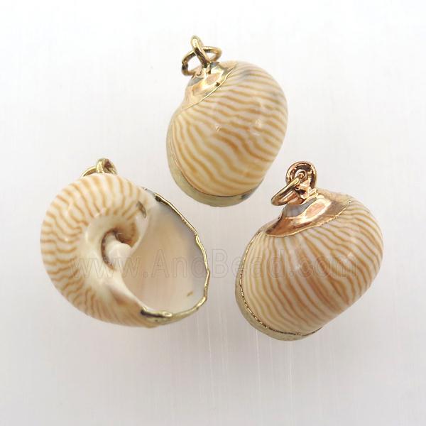 conch shell pendant, gold plated