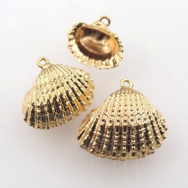 conch shell pendant, gold plated