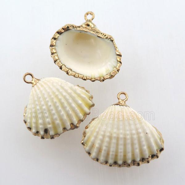 conch shell pendant, gold plated