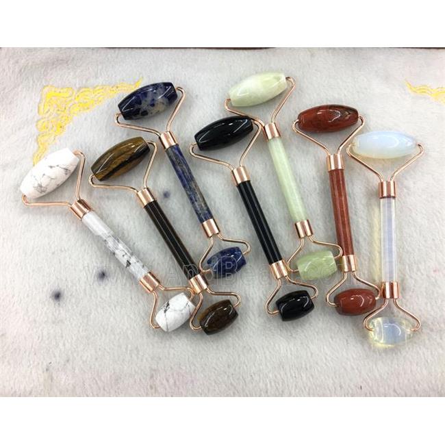 mixed gemstone Roller GuaSha Massage Tools, rose gold