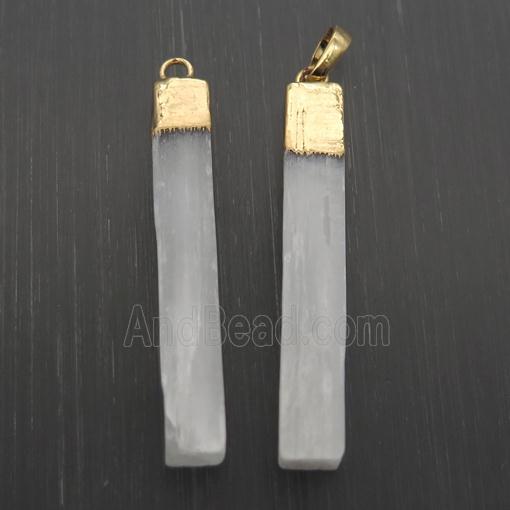 white Calcite pendant, gold plated