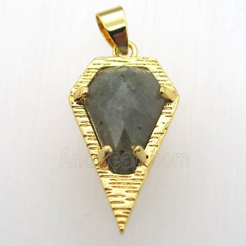 labradorite teardrop pendant, gold plated