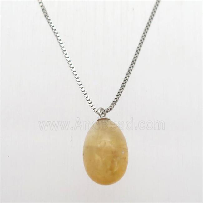 mixed gemstone egg pendant with sterling silver bail