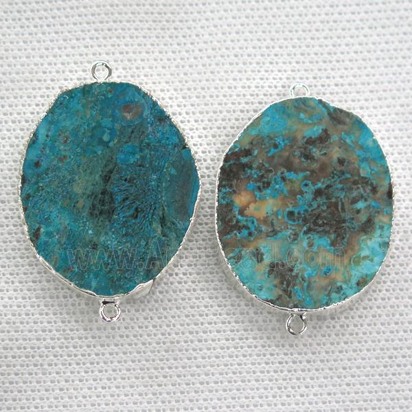 Ocean Jasper connector, silver plated