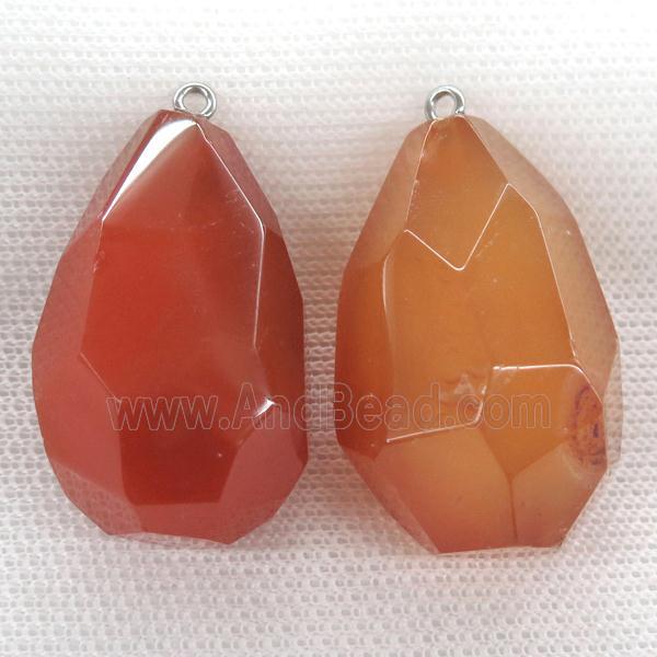 red carnelian agate pendant, freeform