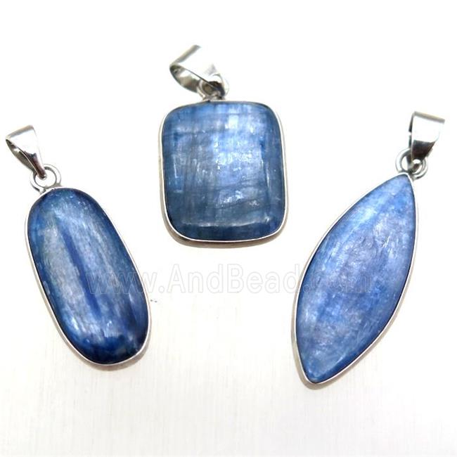 blue Kyanite pendant, mixed shaped