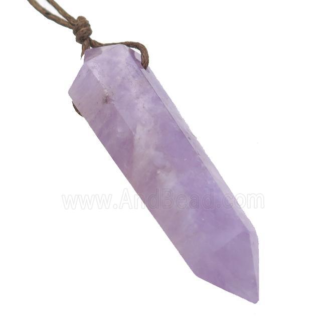 purple Amethyst bullet pendant