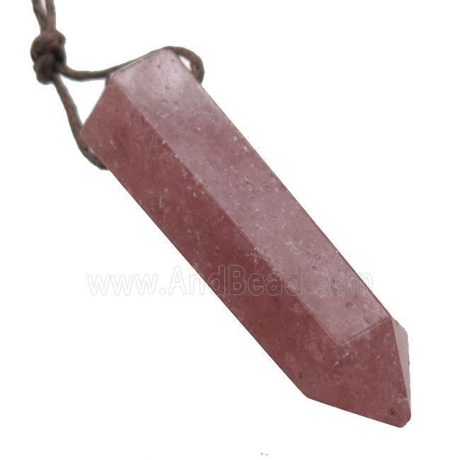 Strawberry Quartz bullet pendant