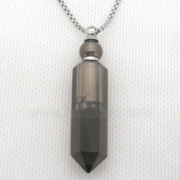 smoke Quartz perfume bottle Necklace