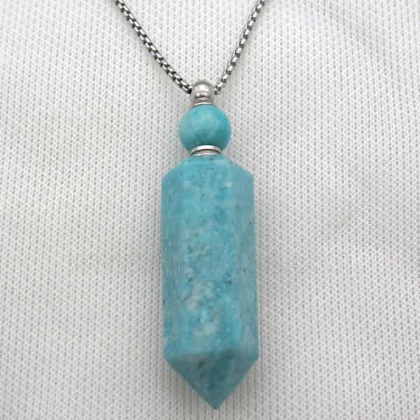 green Russian Amazonite perfume bottle Necklace