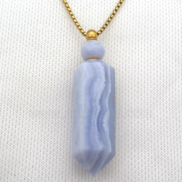 Blue Lace Agate perfume bottle Necklace