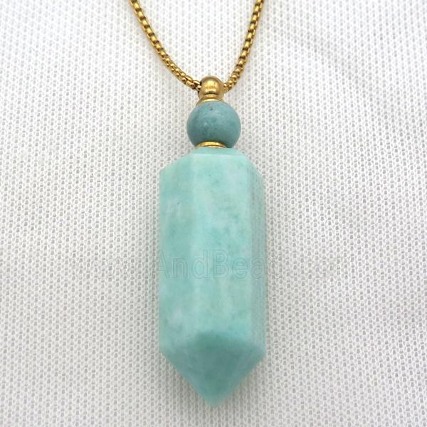 Russian Amazonite perfume bottle Necklace