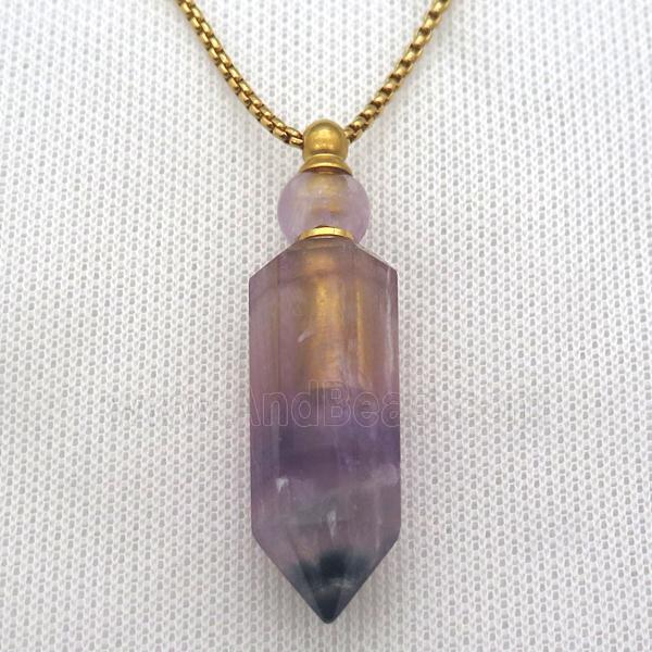 Fluorite perfume bottle Necklace