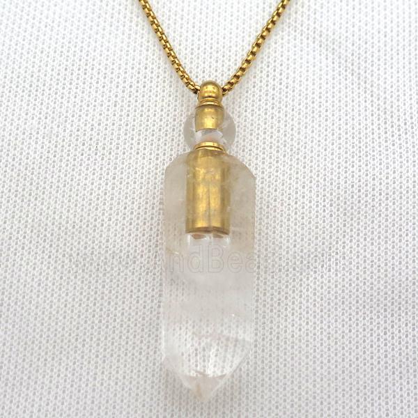 Clear Quartz perfume bottle Necklace