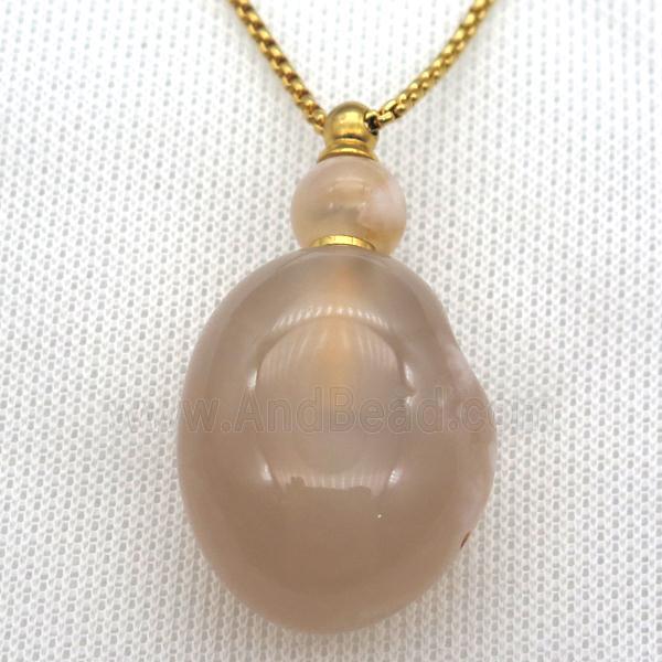 Cherry Agate perfume bottle Necklace