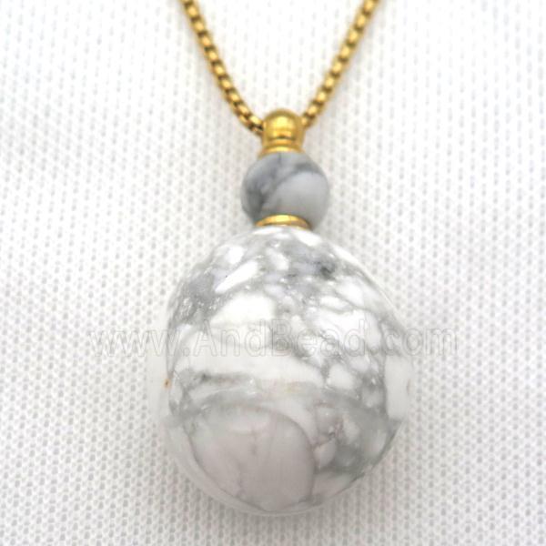 white Howlite Turquoise perfume bottle Necklace