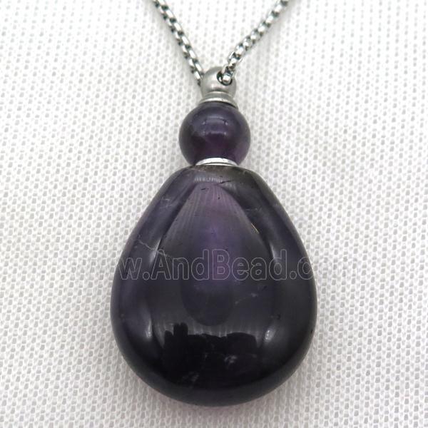 purple Amethyst perfume bottle Necklace