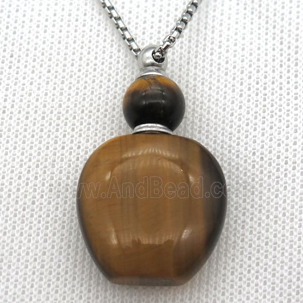 yellow Tiger eye stone perfume bottle Necklace