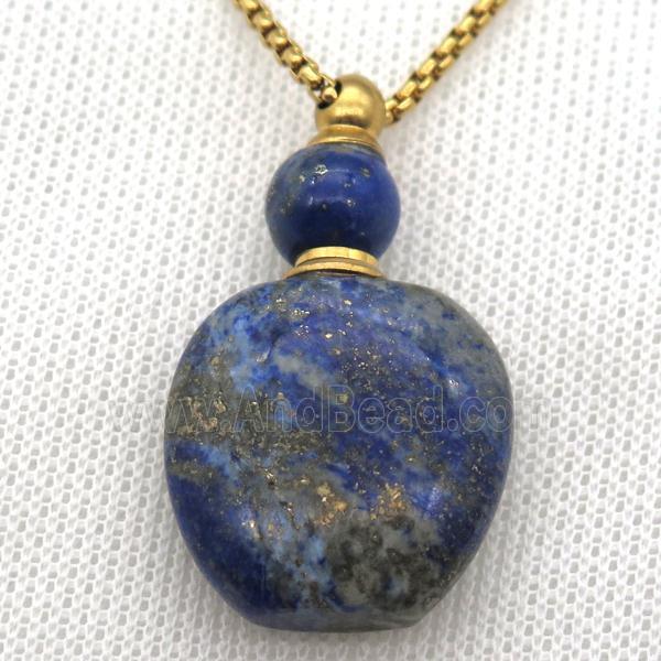 blue Lapis perfume bottle Necklace