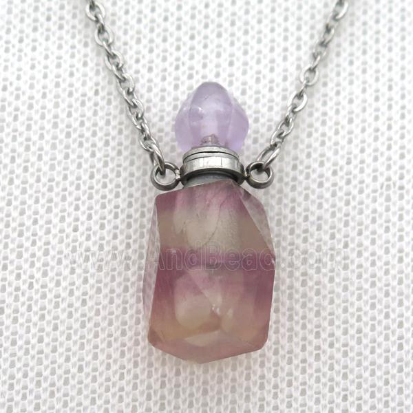 Fluorite perfume bottle Necklace