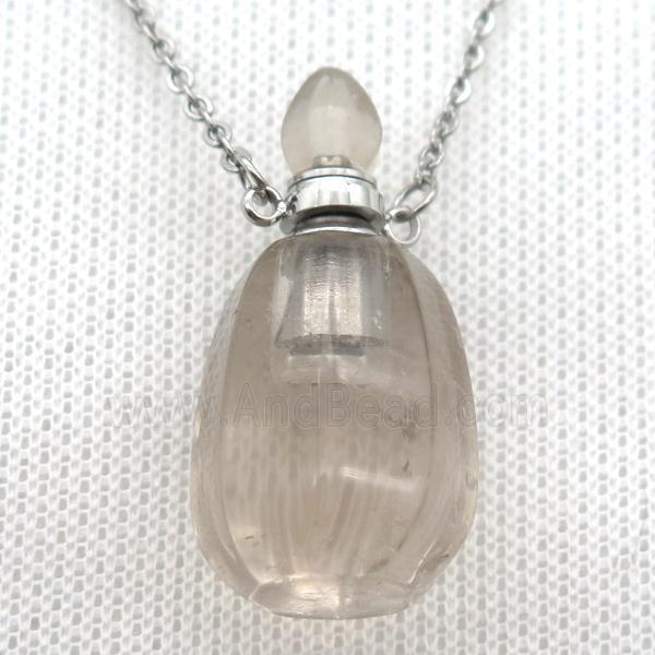 Clear Quartz perfume bottle Necklace