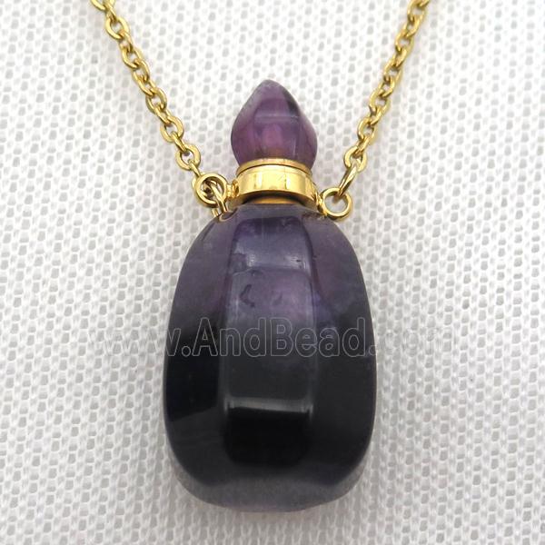 purple Amethyst perfume bottle Necklace