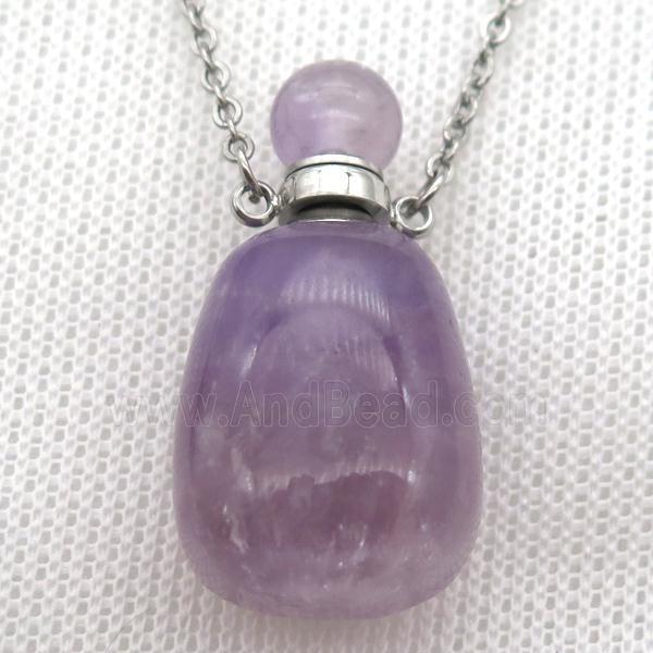 purple Amethyst perfume bottle Necklace