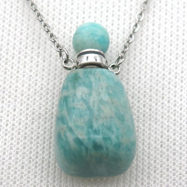 green Russian Amazonite perfume bottle Necklace