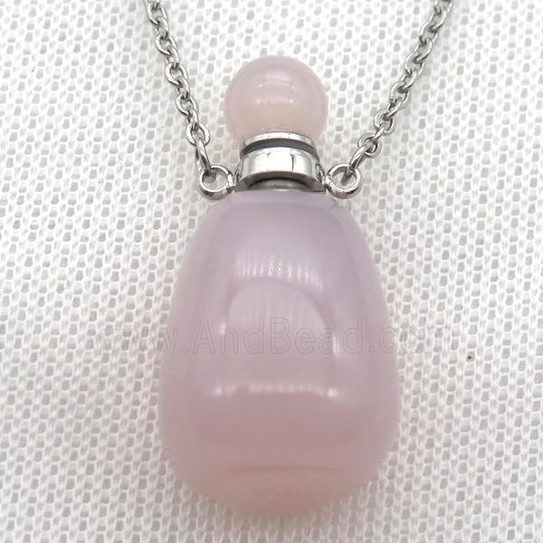 Rose Quartz perfume bottle Necklace