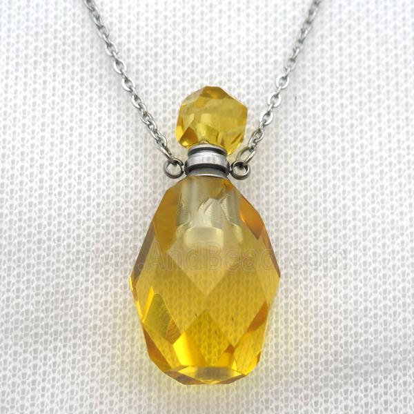 yellow Citrine perfume bottle Necklace