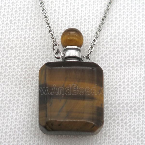 Tiger eye stone perfume bottle Necklace