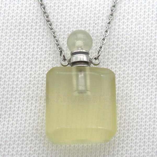 Lemon Quartz perfume bottle Necklace