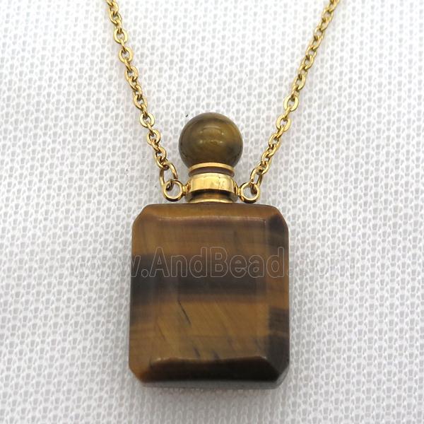 Tiger eye stone perfume bottle Necklace