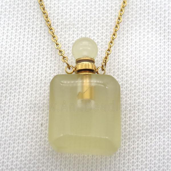 Lemon Quartz perfume bottle Necklace