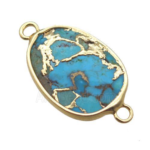 blue African Turquoise connector, gold plated