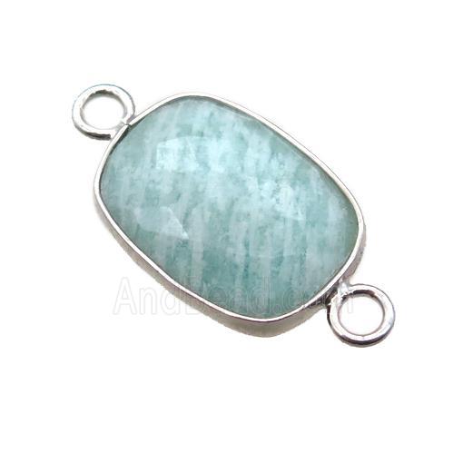 Amazonite connector, faceted rectangle