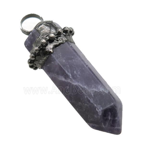 purple Amethyst bullet pendant