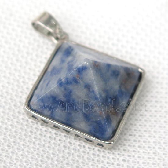 blue spotted jasper pyramid pendant
