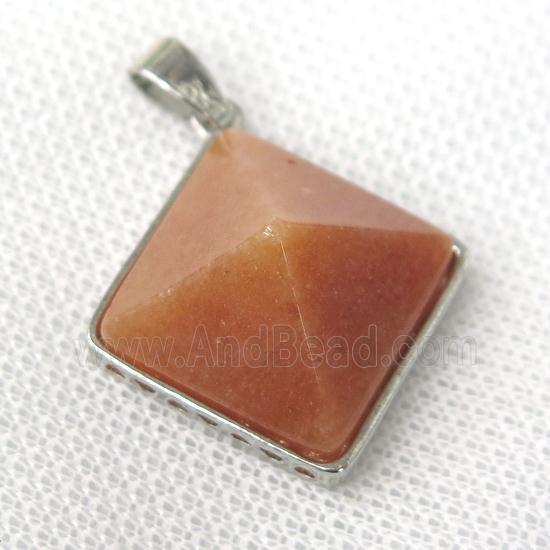 red Aventurine pyramid pendant