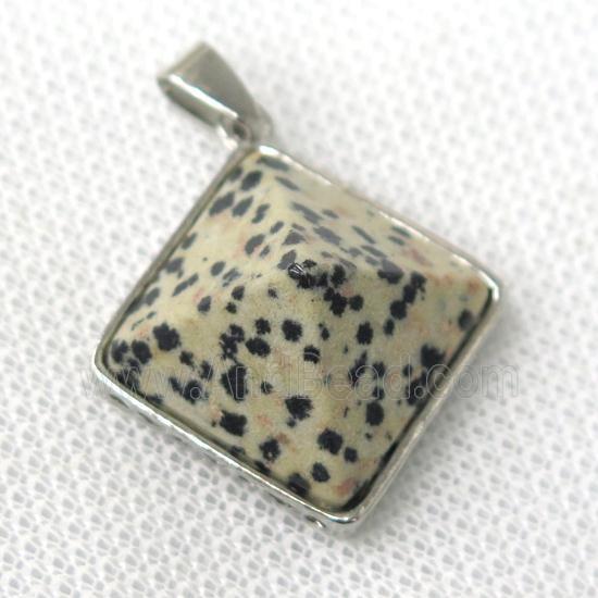black spotted jasper pyramid pendant