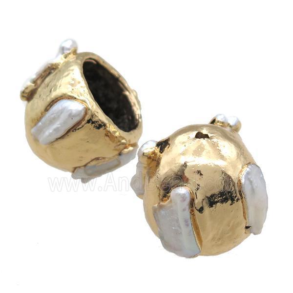 Baroque style Pearl bail for tassel, gold plated