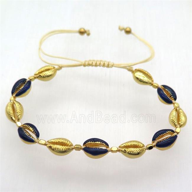handmade bracelet with coper conch, Adjustable