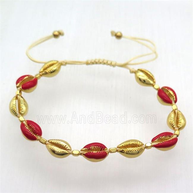 handmade Adjustable bracelet with coper conch