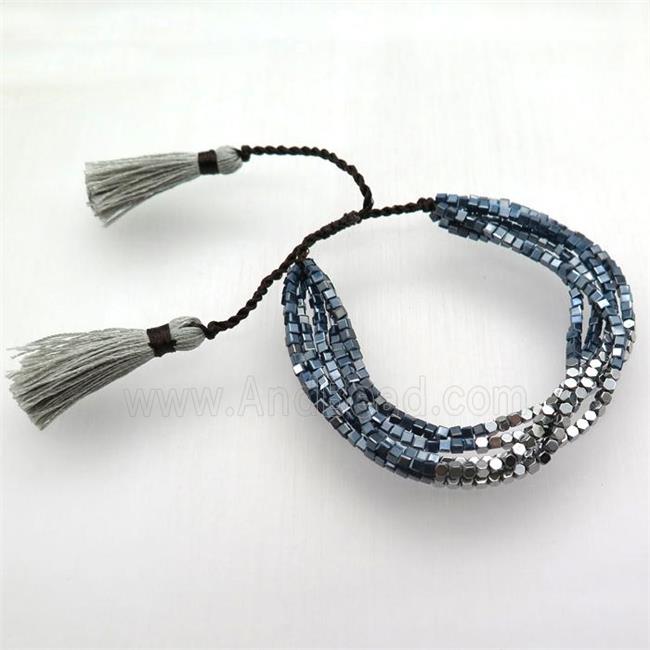 handmade Adjustable bracelet with crystal glass bead
