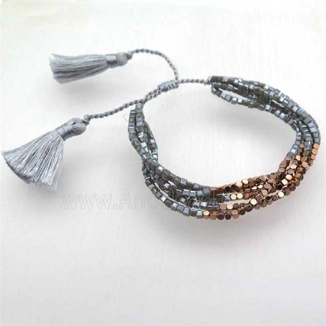 handmade Adjustable bracelet with crystal glass bead