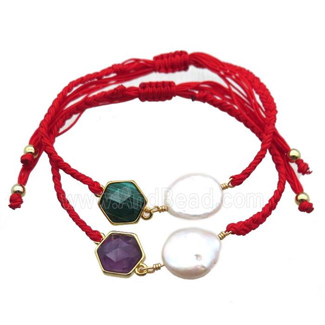handmade bracelet with pearl bead