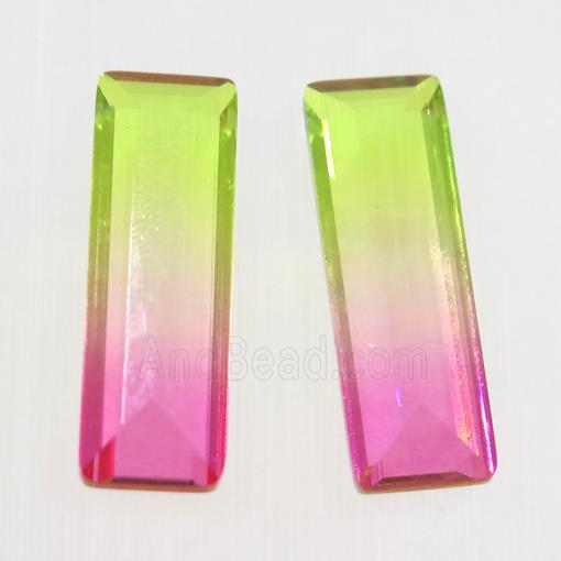 synthetical multicolor Tourmaline cabochon, no hole, rectangle